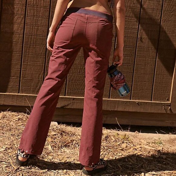 NWOT Free People Maroon Cascade Flares M - Picture 2 of 12